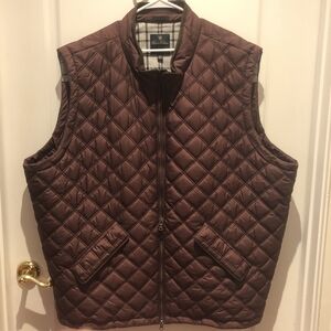 Burgundy Brooks Brothers Big & Tall Paddock Diamond Quilted Vest 4XL